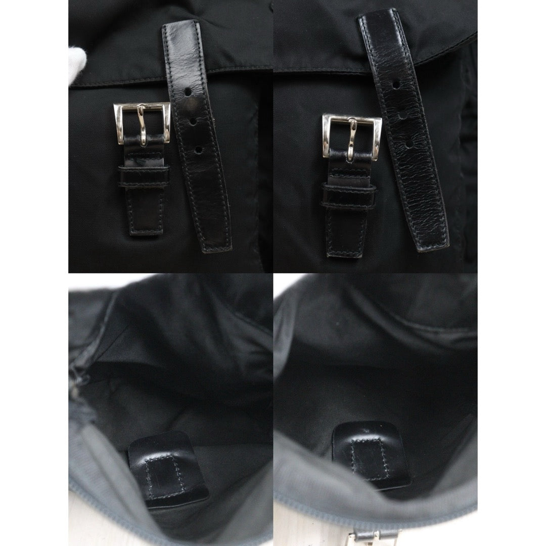 Include Entrupy Certificate of Authenticity｜Good ( Rank AB) ｜Prada  Nylon Black Shoulder Bag  Silver Hardware｜26052702