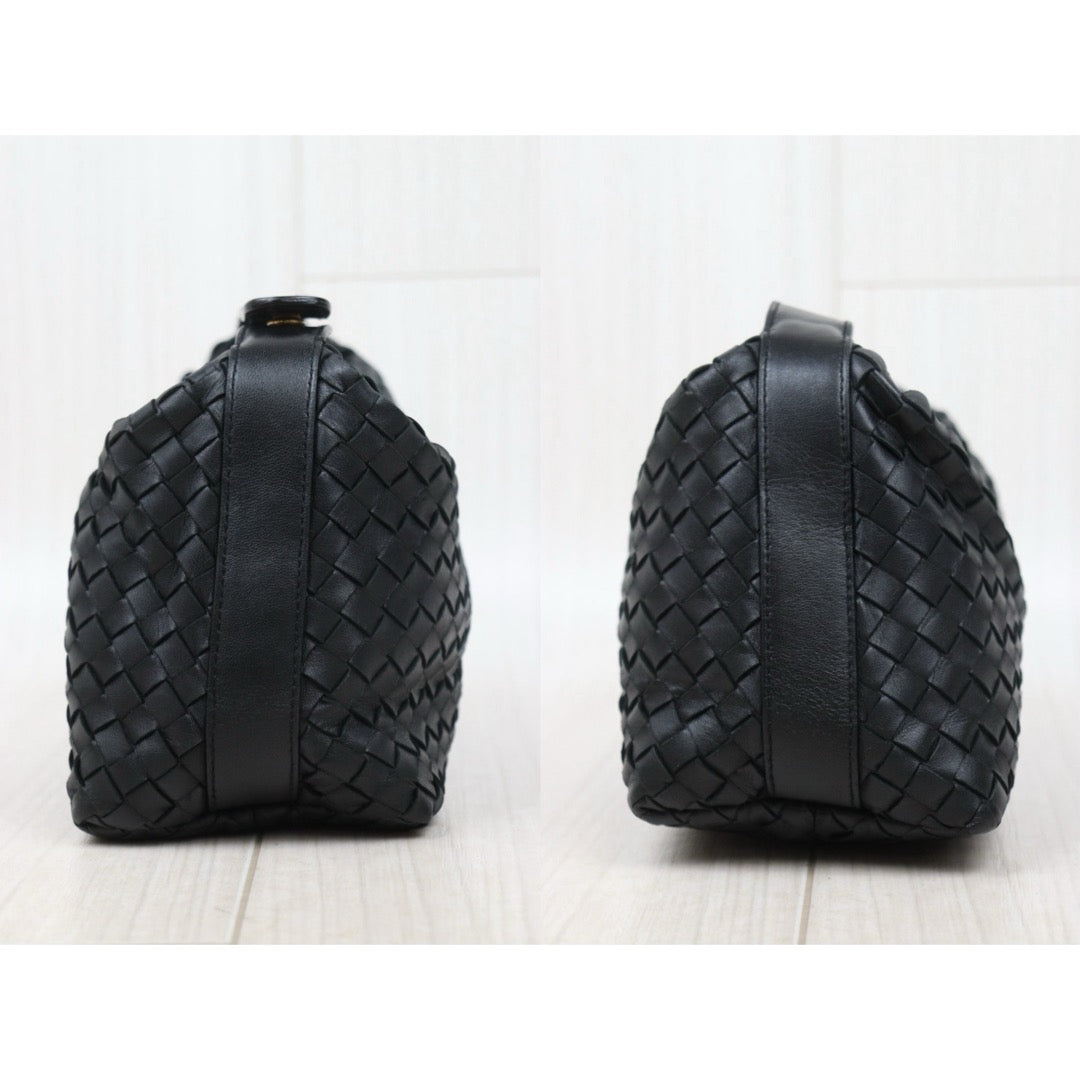 Good ( Rank AB)｜ Bottega Veneta Lamb Skin  Braid HandBag Black｜25062617