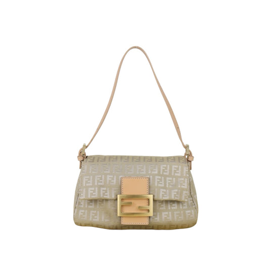 Good ( Rank AB)｜ FENDI Zucca Mamma Baguette Shoulder Bag  Gold Hardware Beige｜H25090809
