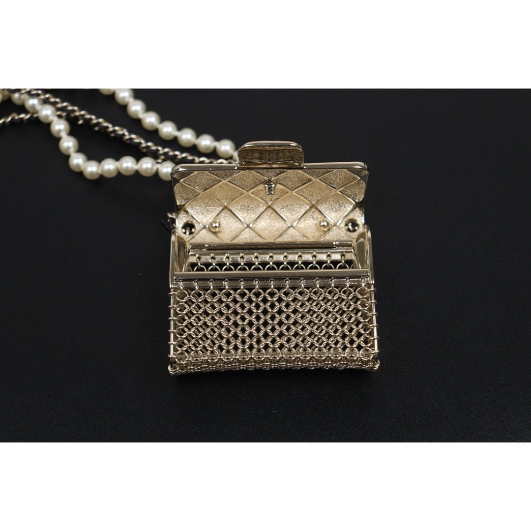 Very Good ( Rank A)｜ CHANEL Coco Mark Hollow Design Pearl Double Chain Tinybag made in 2021 year｜S26021403