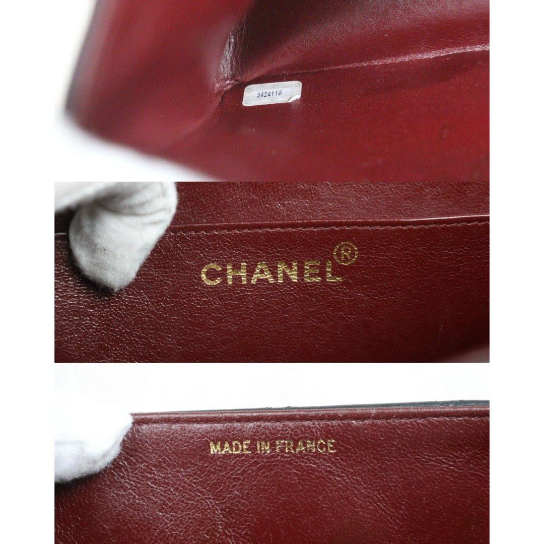 Include Entrupy Certificate of Authenticity｜Good ( Rank AB)｜CHANEL  Matrasse Chain  Lambskin Single Flap Black Shoulder Bag Large Made In 1994～1996Year｜26071310