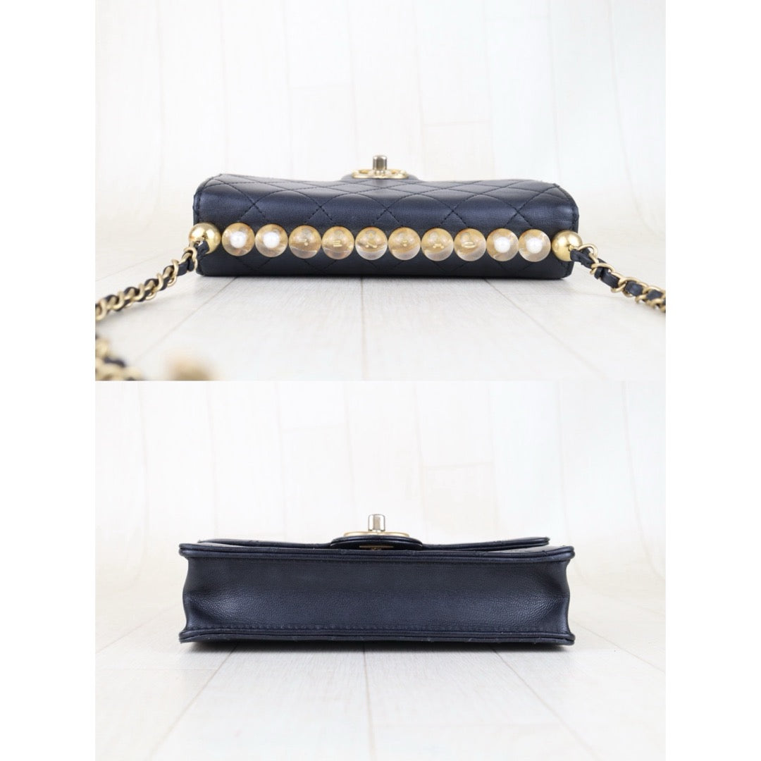 Good ( Rank AB)｜ CHANEL Lamb Skin Matrasse Pearl Chain CF Shoulder Bag Made in 2020-2021 Year｜H25111701