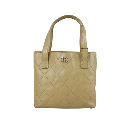 Good ( Rank AB)｜ CHANEL Calf Leather Beige Hand Bag Made In 2002～2003Year｜B24111207