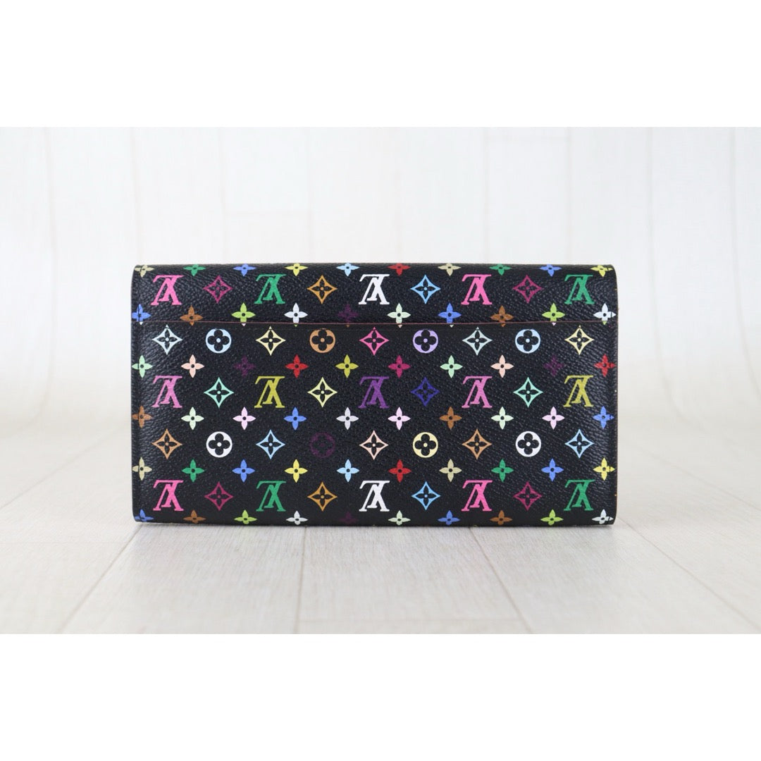 Include Entrupy Certificate of Authenticity｜Very Good ( Rank A)｜ Louis Vuitton Monogram Multicolor Portofeuil Sara Long Style Wallet ｜Z26092909