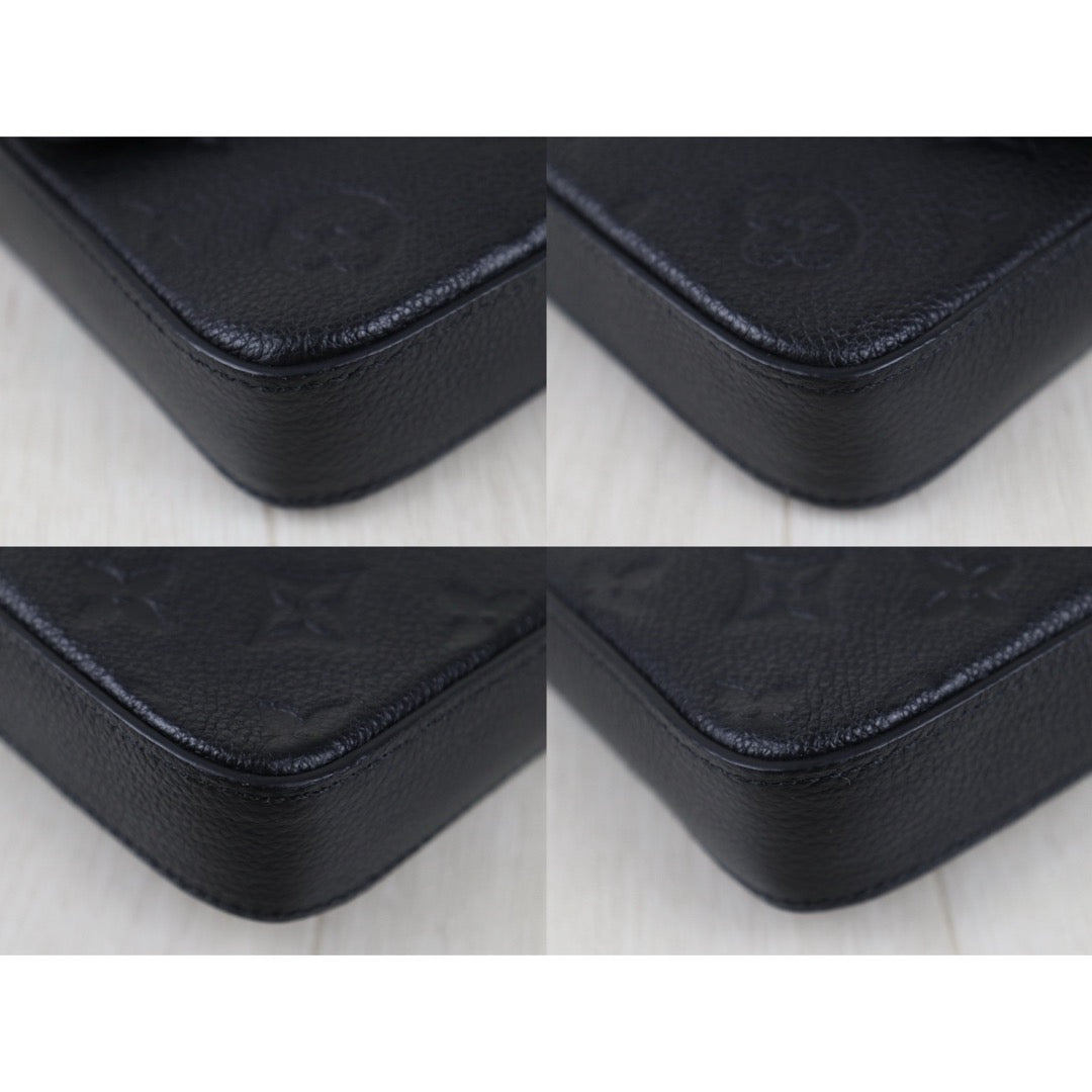 Include Entrupy Certificate of Authenticity｜Very Good ( Rank A)｜Louis Vuitton Monogram Empreinte Pochette Felicie Shoulder Bag Black｜S26042201
