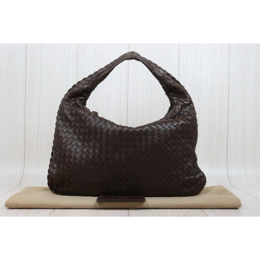 Good ( Rank AB)｜ Bottega Veneta Lamb Skin Braid Shoulder Bag Brown｜W25121609