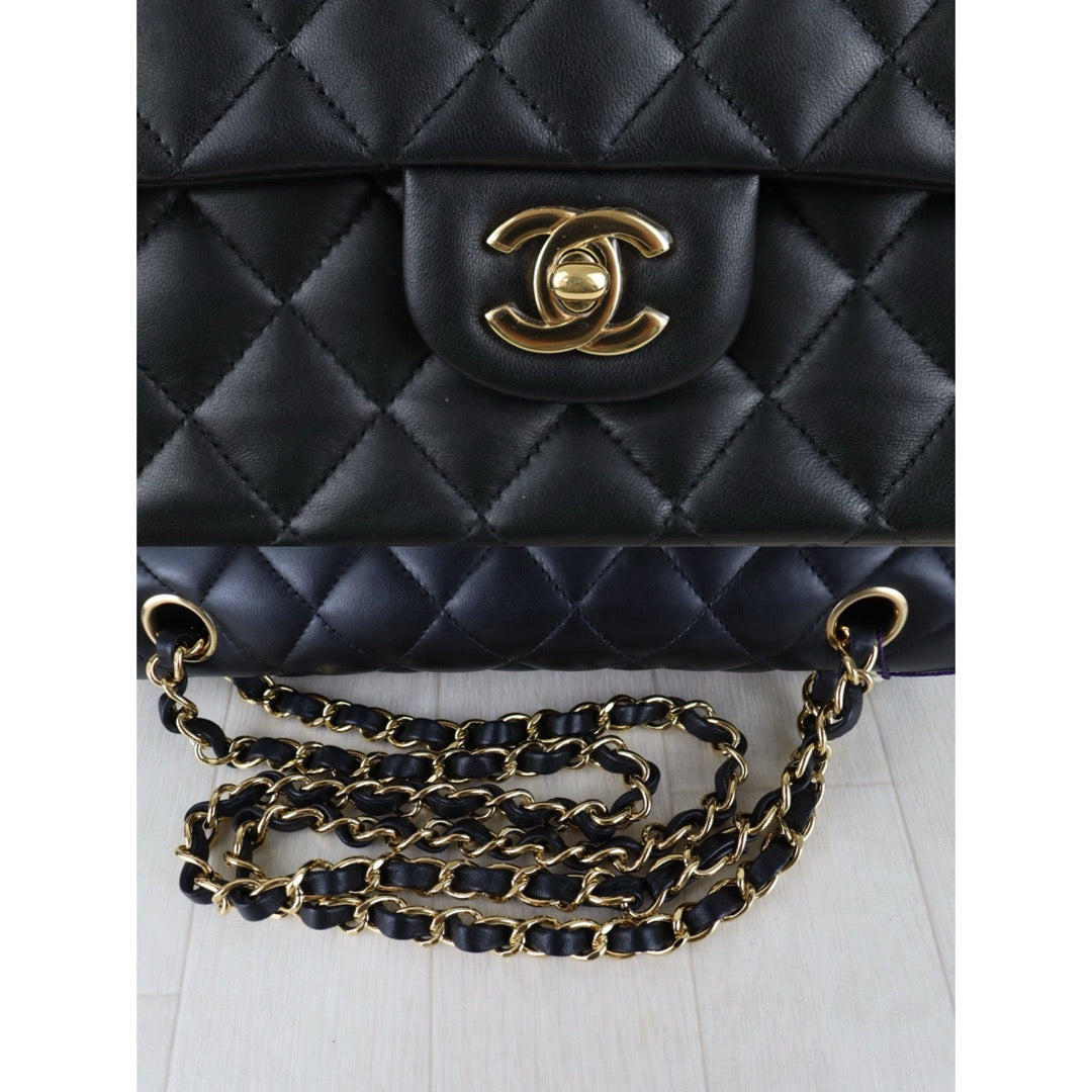Include Entrupy Certificate of Authenticity｜Very Good ( Rank A)｜ CHANEL Lamb Skin Matrasse Chain Double Flap 25 Shoulder Bag  Black Made In 2017Year｜S26100201
