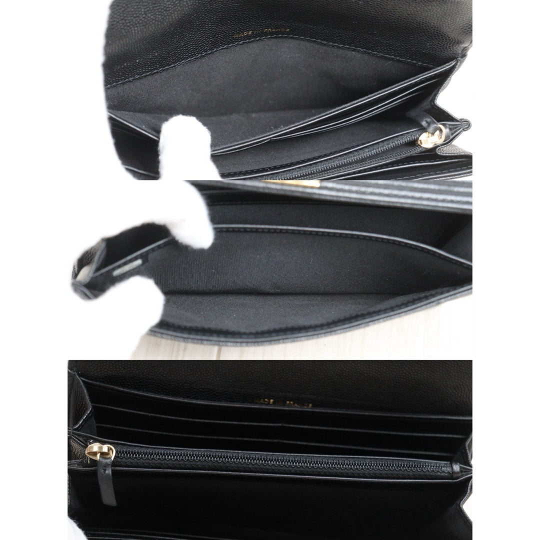 Good ( Rank AB) ｜CHANEL Leboy Caviar Skin Black Long Wallet Made In 2020Year｜25111304