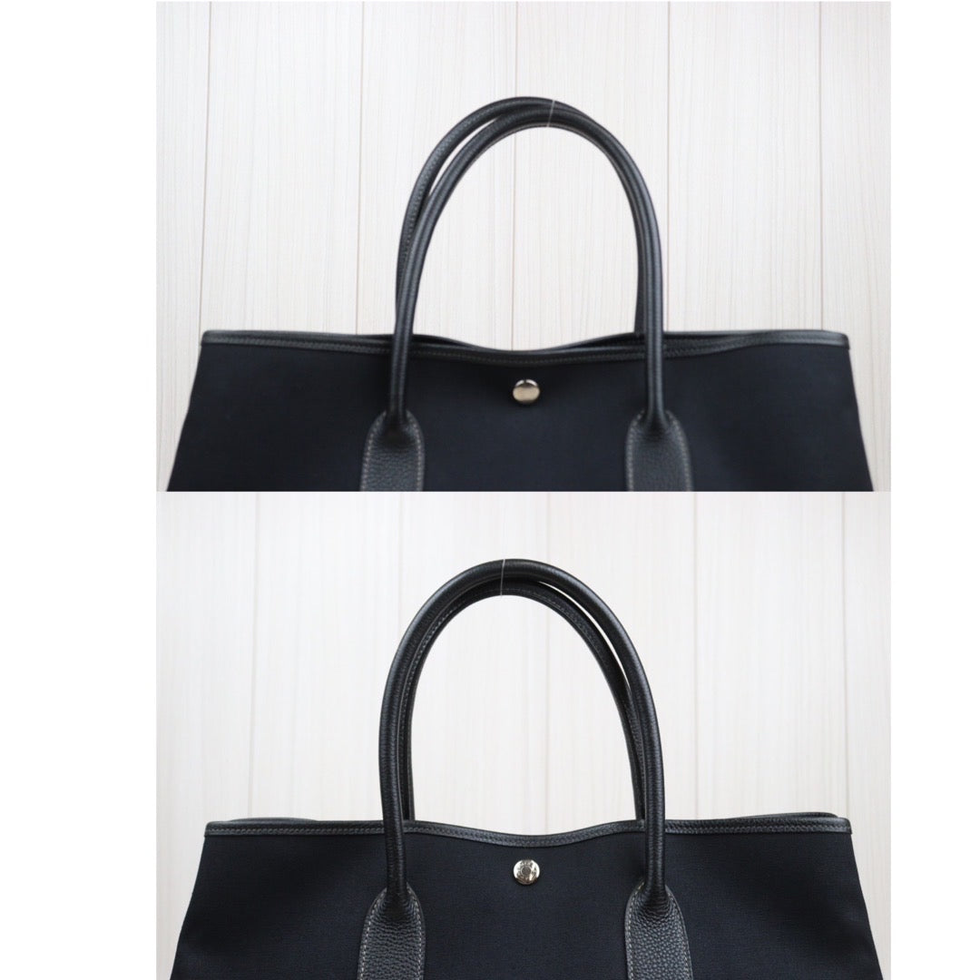 Rank A｜ HERMES Garden Party PM ◽︎J Stamp HandBag Black｜23110909