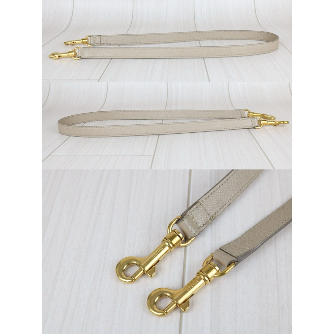 Very Good ( Rank A)｜CELINE Leather Calf Belt Micro Handbag Shoulder Bag Beige｜X25041301