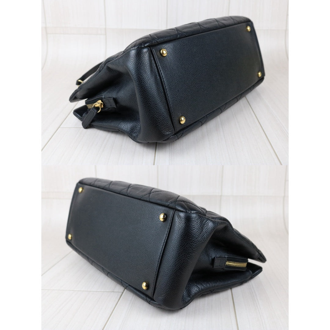 Include Entrupy Certificate of Authenticity｜Very Good ( Rank A)｜ CHANEL Caviar Skin  Matrasse Chain Tote Bag Black Made In 2012-2013Year｜X26051714