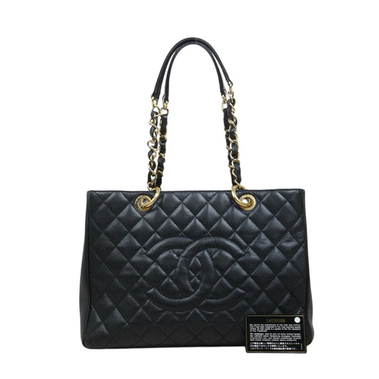 Very Good ( Rank A) ｜ CHANEL Caviar Skin Matrasse Chain GST Tote Bag  Black  Made In 2010-2011Year｜S25110428