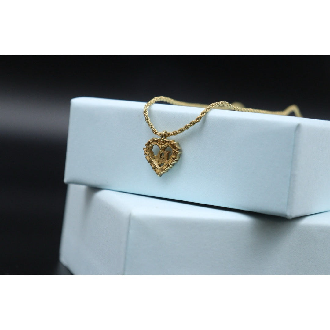 Good ( Rank AB) ｜ Dior Heart Rhinestone Necklace ｜V25071016