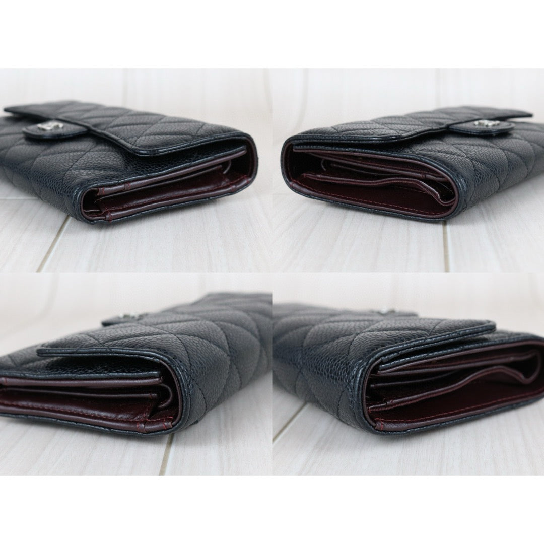 Very Good ( Rank A) ｜CHANEL Caviar Skin Black Long Wallet Made In 2014 Year｜S25040706