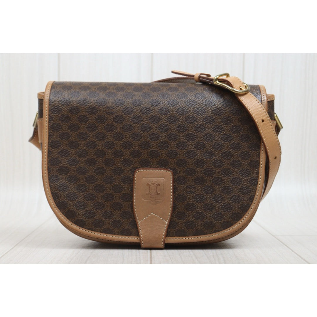 Include Entrupy Certificate of Authenticity｜Good ( Rank AB)｜ CELINE Macadam Saddle Shoulder Bag ｜26071305