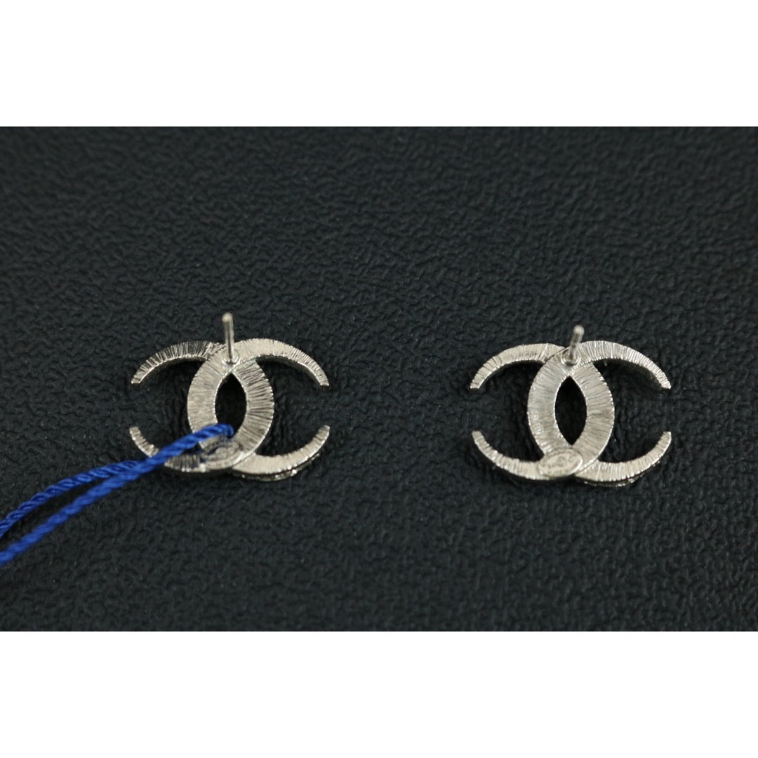 Include Authentic Detective Certificate of Authenticity｜Very Good ( Rank A) ｜CHANEL B15C COCO Mark Circlet Rhinestone Earrings Made In 2015Year｜S26070202