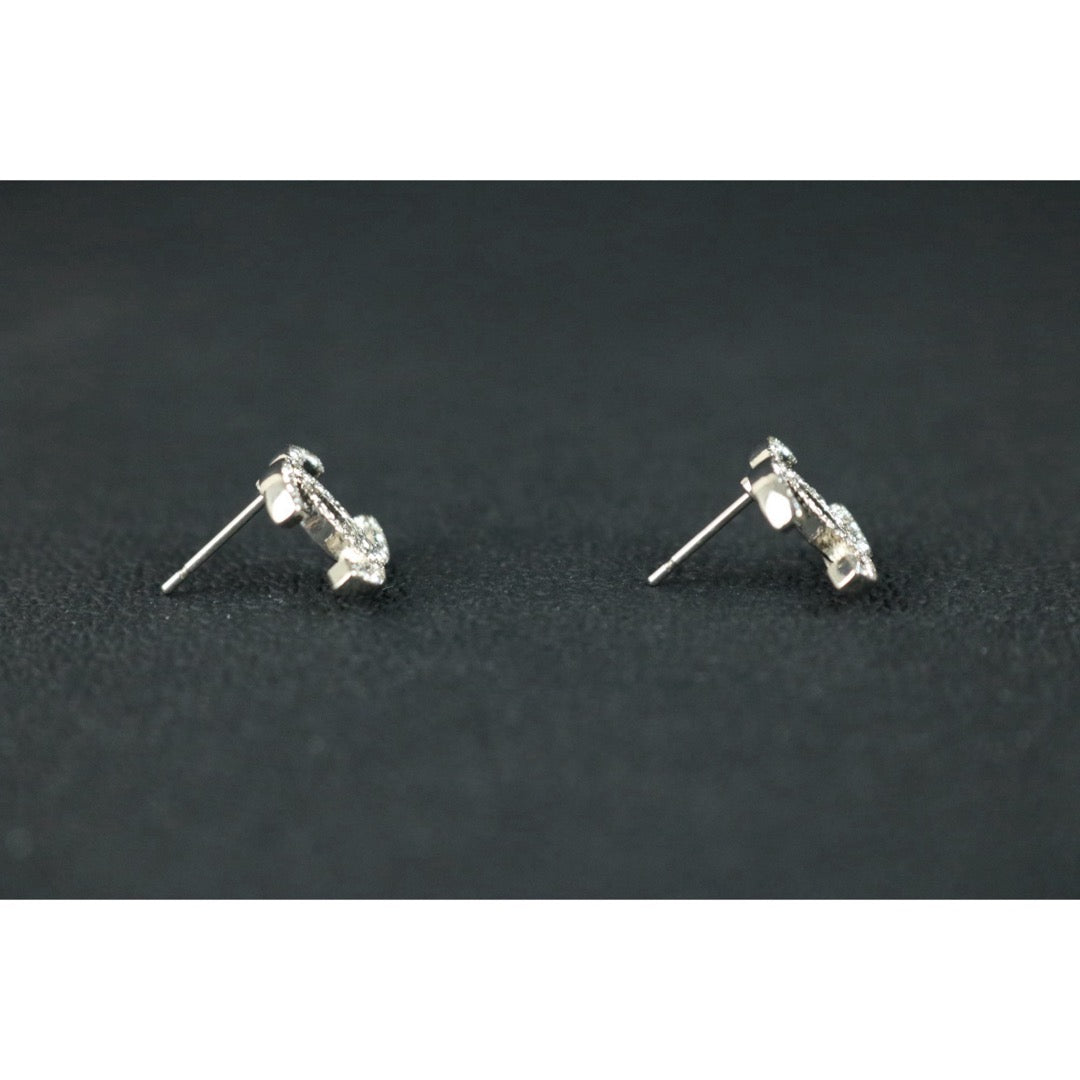 Include Authentic Detective Certificate of Authenticity｜Very Good ( Rank A)｜ CHANEL A14V COCO Mark Rhinestone Earrings Made In 2014Year｜S26050712