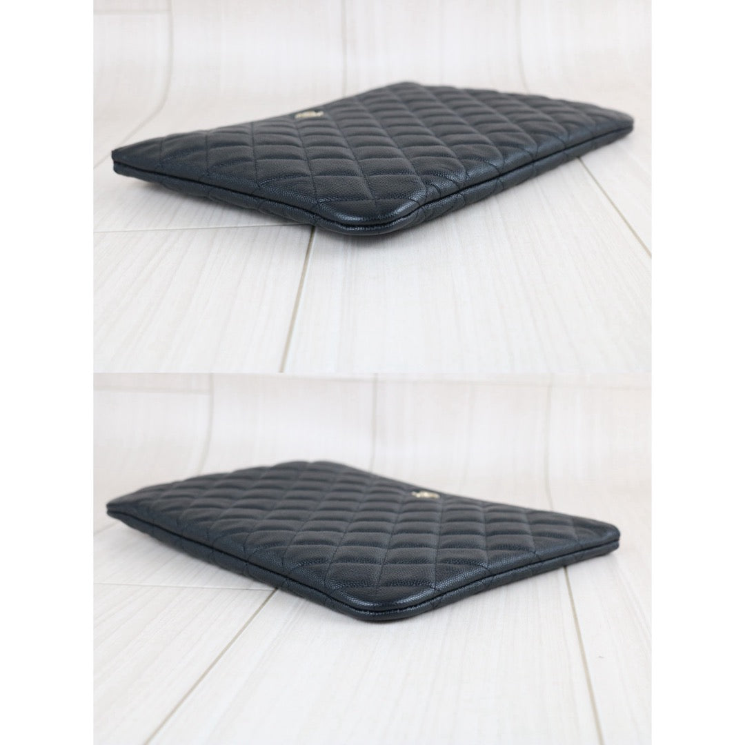 Include Entrupy Certificate of Authenticity｜Excellent（Rank SA）｜Full Set CHANEL Caviar Skin  Klassische Pochette Mit Reissverschluss  Black IC Chips Model｜X26051804