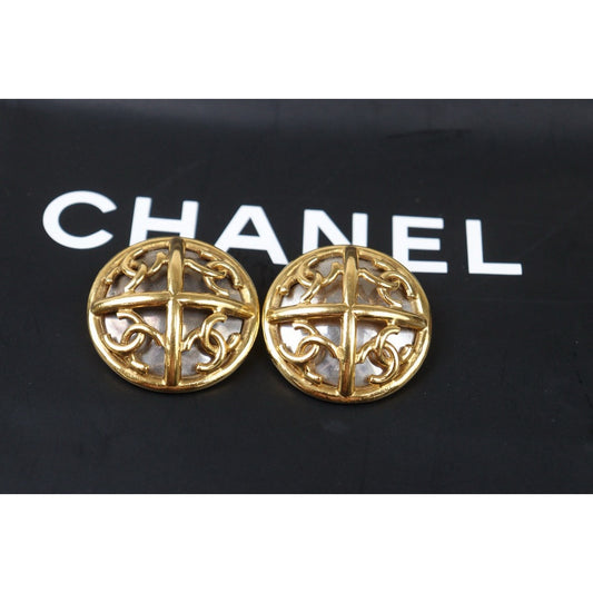 Very Good ( Rank A) ｜CHANEL Coco Mark Gold 24 Plated Earrings ｜Y24080205