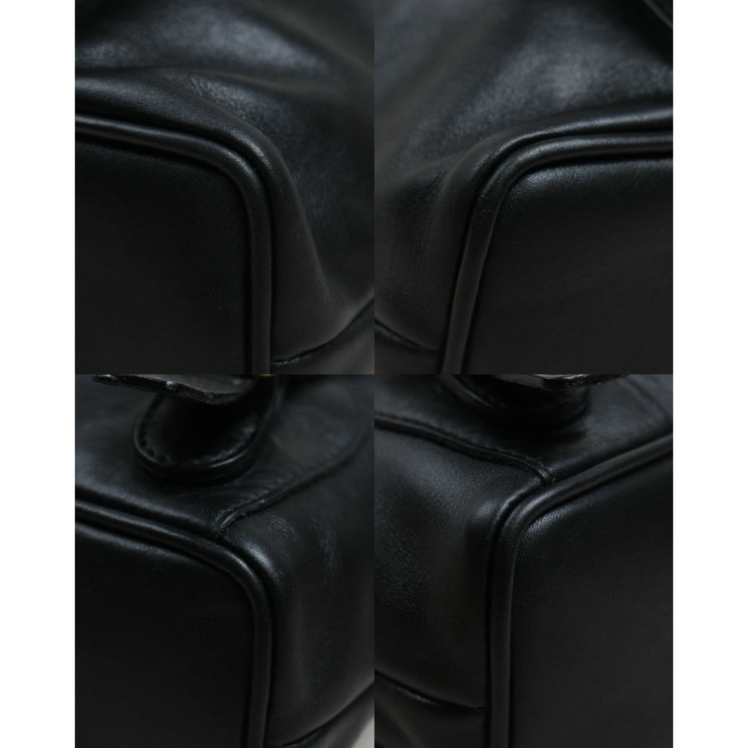 Include Entrupy Certificate of Authenticity｜Good ( Rank AB)｜  GUCCI Bamboo Calf Leather Black Backpack｜26092204