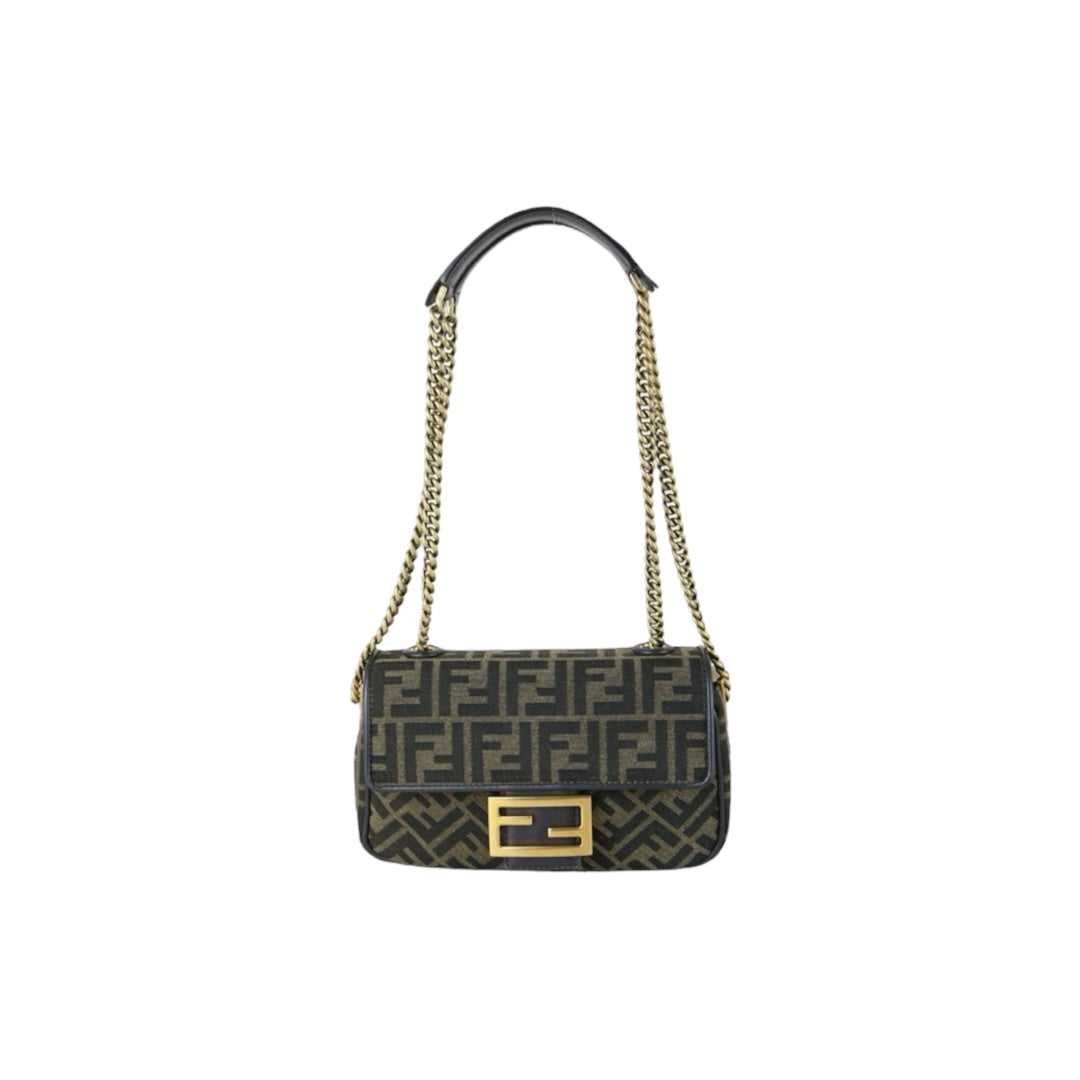 Very Good ( Rank A)｜ FENDI Zucca Mamma Baguette  Chain Shoulder Bag PM Current Model｜S25103008