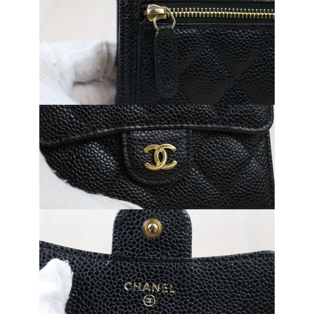 Rank A｜Chanel Caviar Skin Black Wallet｜S24071419