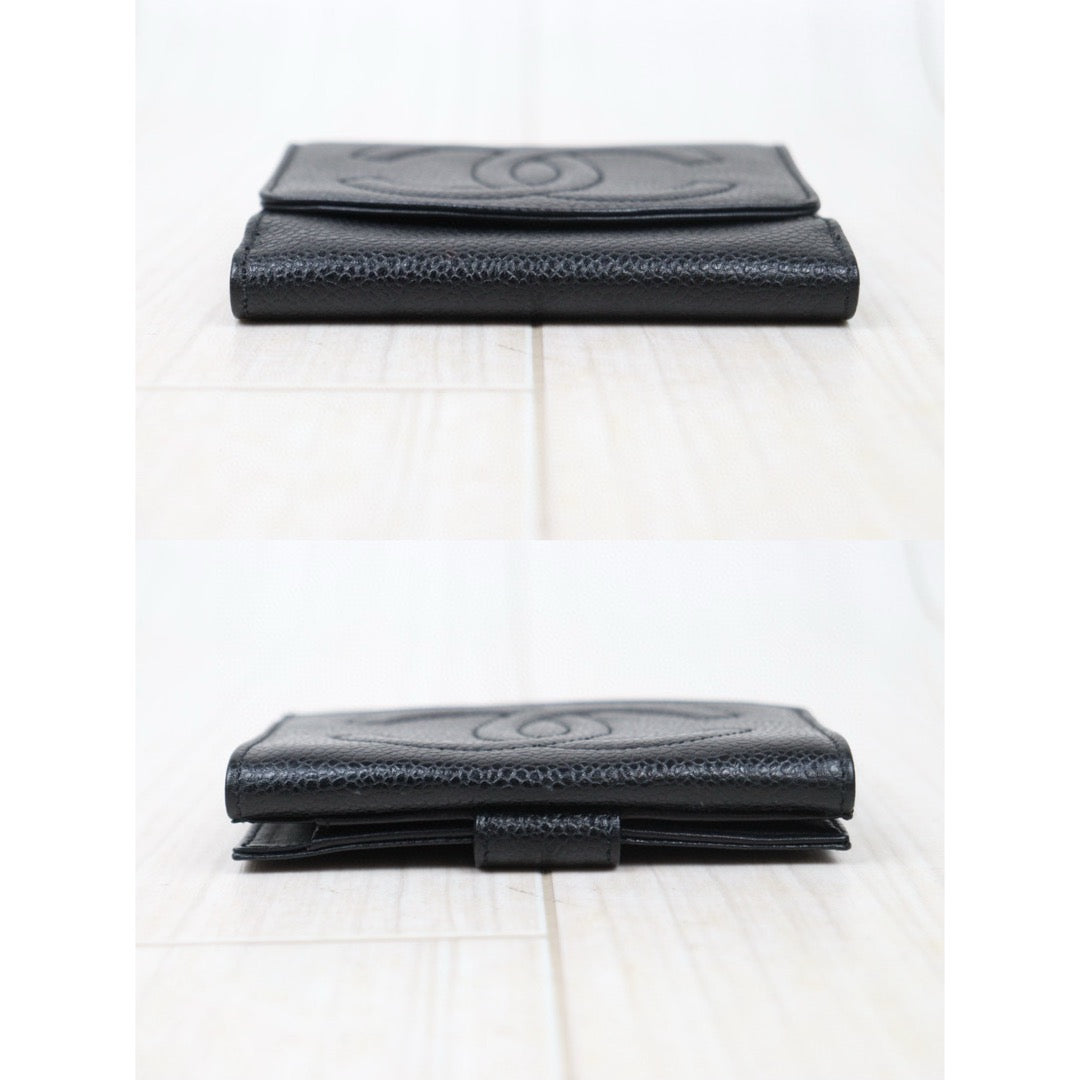 Very Good ( Rank A)｜CHANEL Caviar Skin Black Wallet Made In 1991-1994 Year｜VT25030130