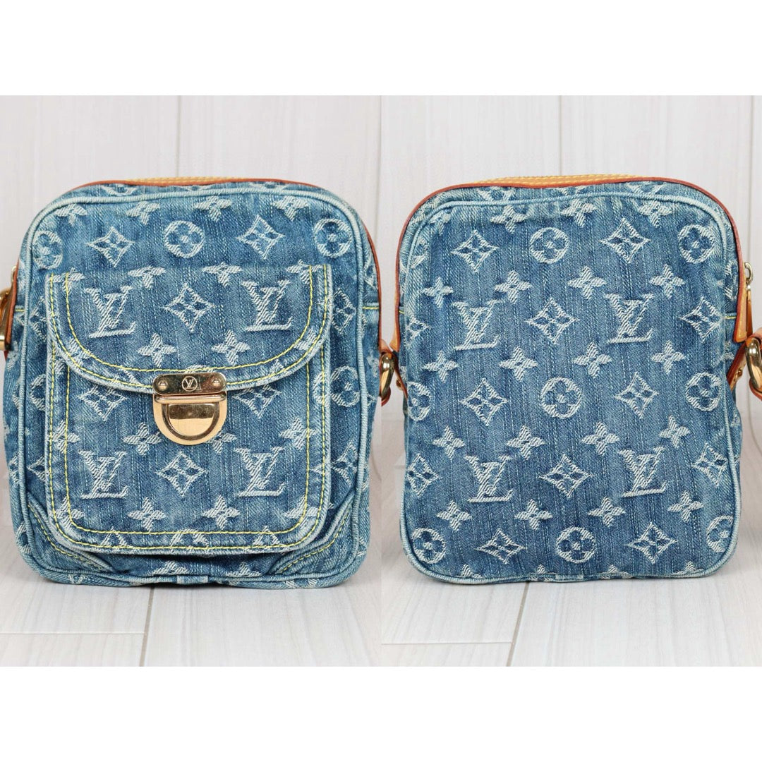 Rank AB ｜LV Monogram Denim Blue Camera Bag Shoulder Bag｜S24080502