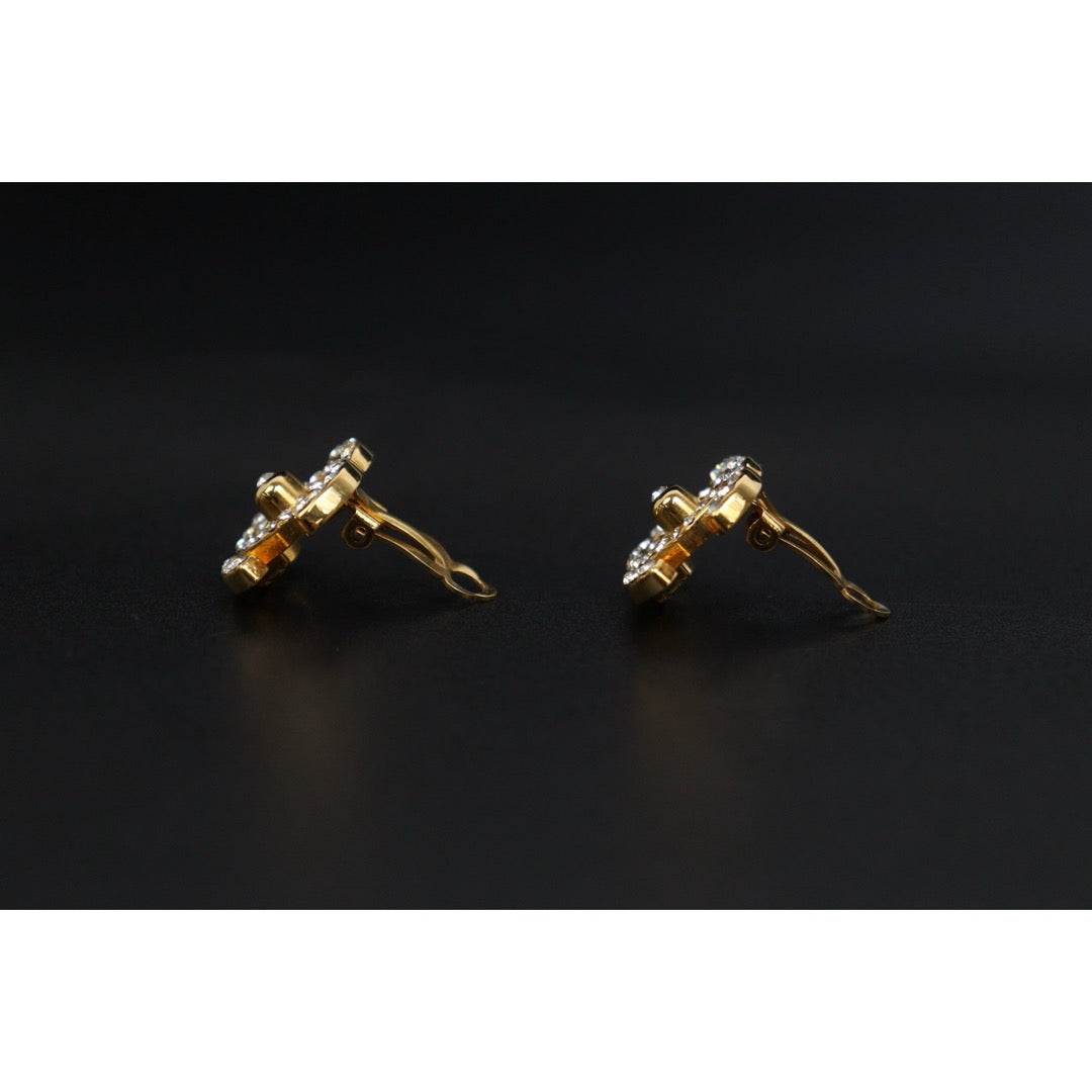 Include Authentic Detective Certificate of Authenticity｜Very Good ( Rank A) ｜CHANEL 96A Vintage Rhinestone Earrings Made In 1996 Year ｜26041311