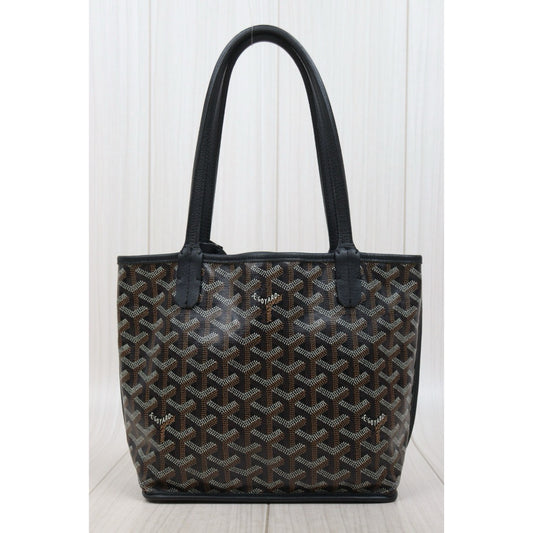Include Entrupy Certificate of Authenticity｜Good ( Rank AB) ｜ Goyard Anjou Mini Tote Bag Black｜S25102306