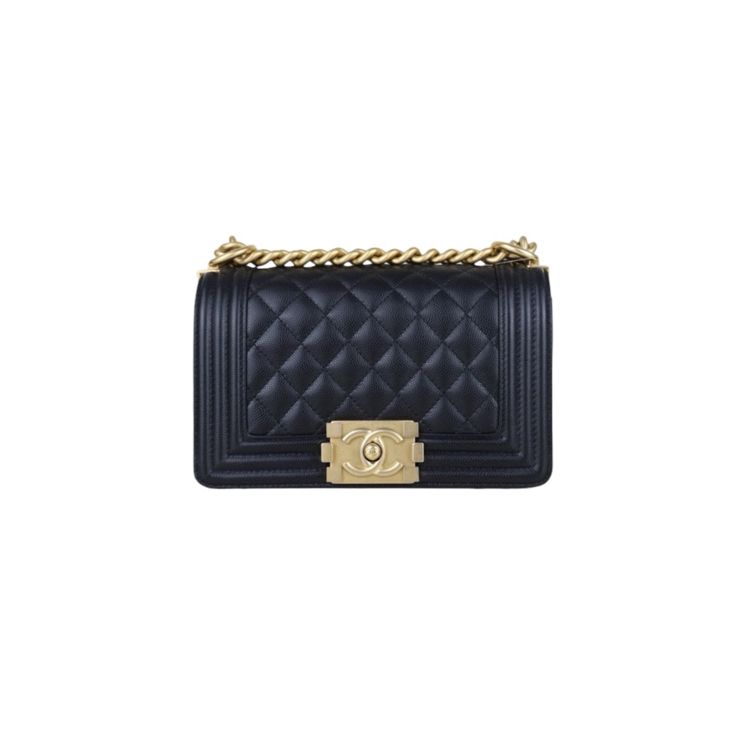 Include Entrupy Certificate of Authenticity｜Excellent（Rank SA）｜Full Set CHANEL Caviar Skin  LeBoy Chain Shoulder Bag Small Black   IC Chips Model ｜S26041403