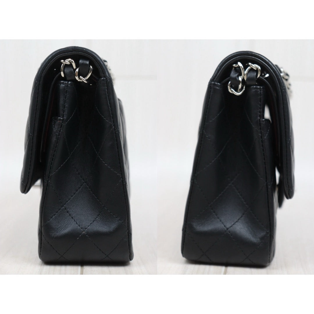Very Good ( Rank A)｜ CHANEL Lamb Skin Matrasse Double Flap 25 Shoulder Bag  Black Made In 2017Year｜S25101808
