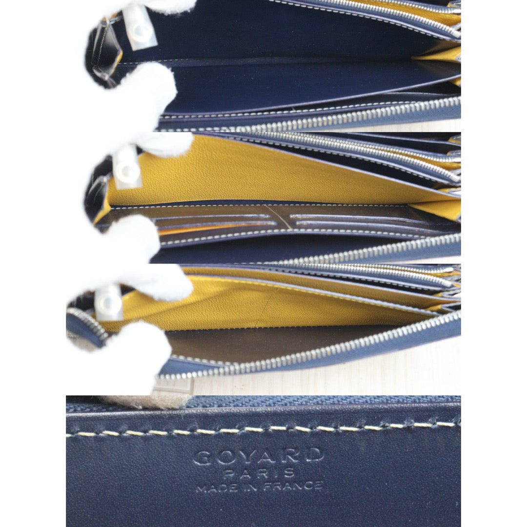 Good ( Rank AB)｜ Goyard Matignon GM Wallet Blue｜V25082210