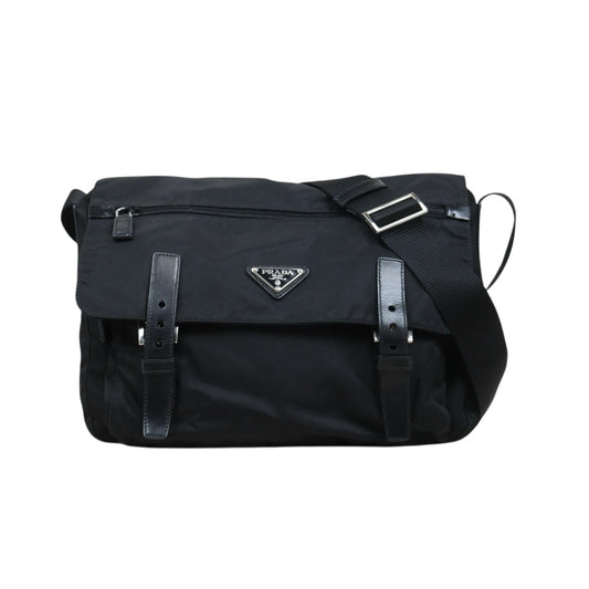 Good ( Rank AB) ｜Prada  Nylon ShoulderBag  Black Silver Hardware｜26011415