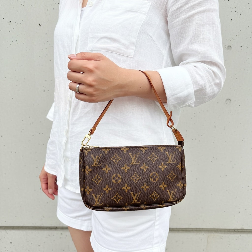 Include Entrupy Certificate of Authenticity｜Good ( Rank AB)｜Louis Vuitton Monogram Pochette Accessoires ｜26061204
