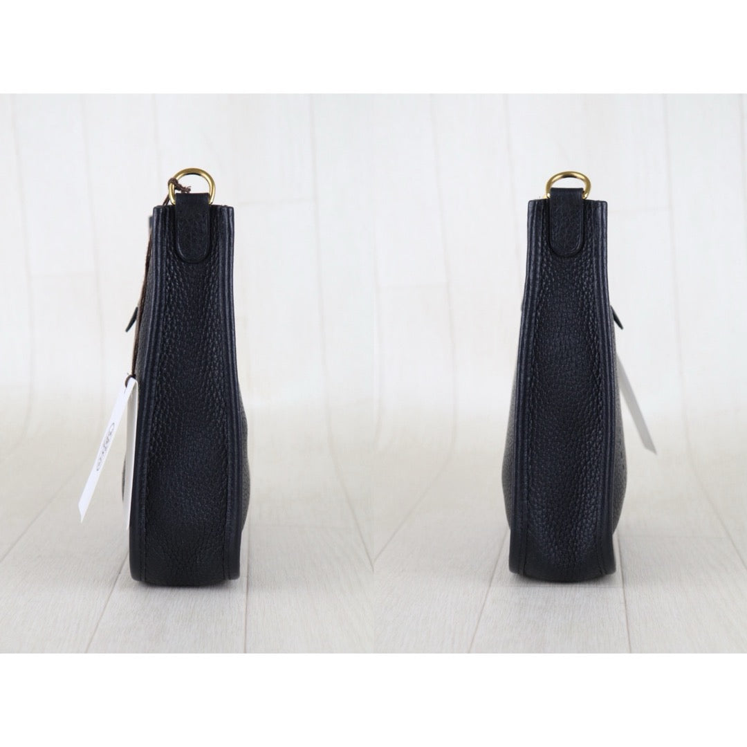 Include Entrupy Certificate of Authenticity｜Very Good ( Rank A)｜ HERMES TC Leather Mini Evelyn 16 Shoulder Bag Black Y Stamp Made In 2020Year｜S26030828