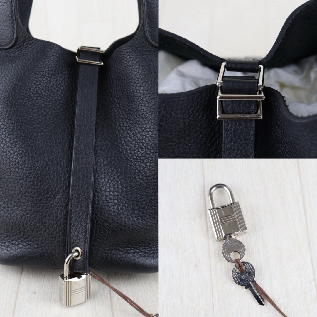 Very Good ( Rank A)｜ Hermes Picotin Lock 18 TC Leather HandBag Black C Stamp Made In 2018Year｜H25081801