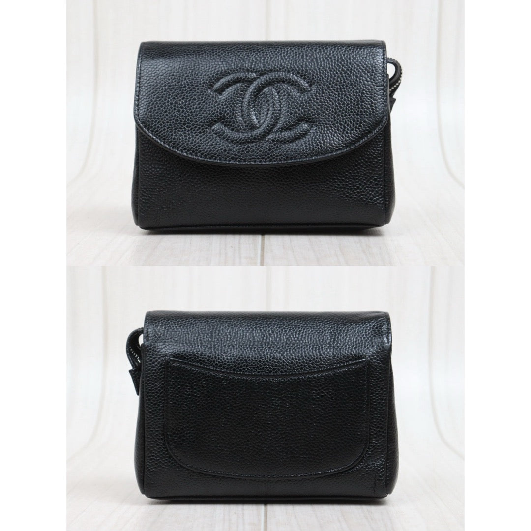 Include Entrupy Certificate of Authenticity｜Very Good ( Rank A) ｜ CHANEL Caviar Skin Cosme Pouch  Made In 2006～2008Year ｜26040207