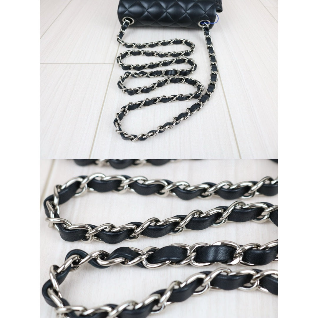 Very Good ( Rank A)｜ CHANEL Lanbskin Square 17  Shoulder Bag Black Made In 2020～2021 Year ｜W25042805