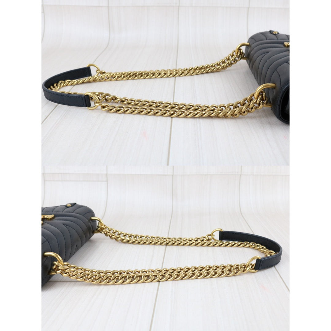 Include Entrupy Certificate of Authenticity｜Good ( Rank AB)｜ Louis Vuitton Calf Leather  New Wave Chain Shoulder Bag  Black｜Z26091613