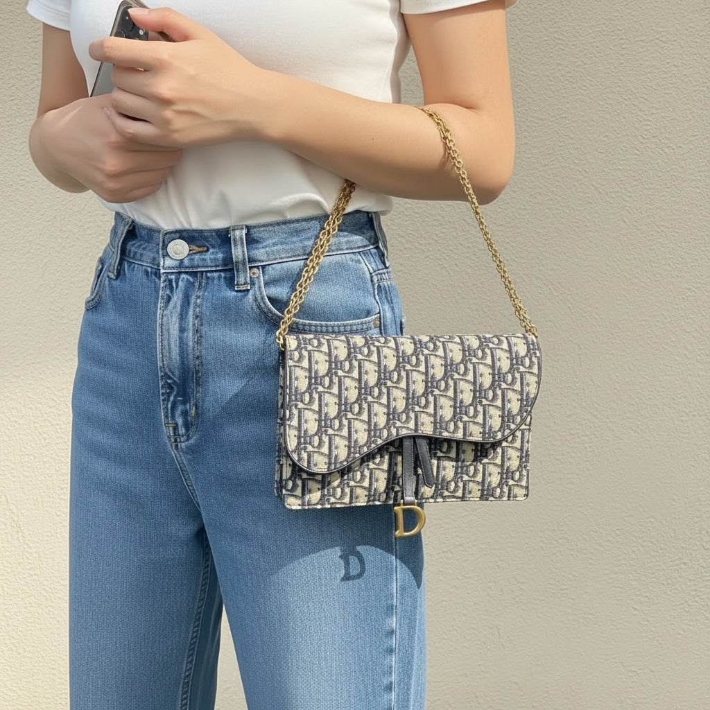 Include Entrupy Certificate of Authenticity｜Very Good ( Rank A)｜   Dior Trotter WOC Shoulder Bag ｜S26040808