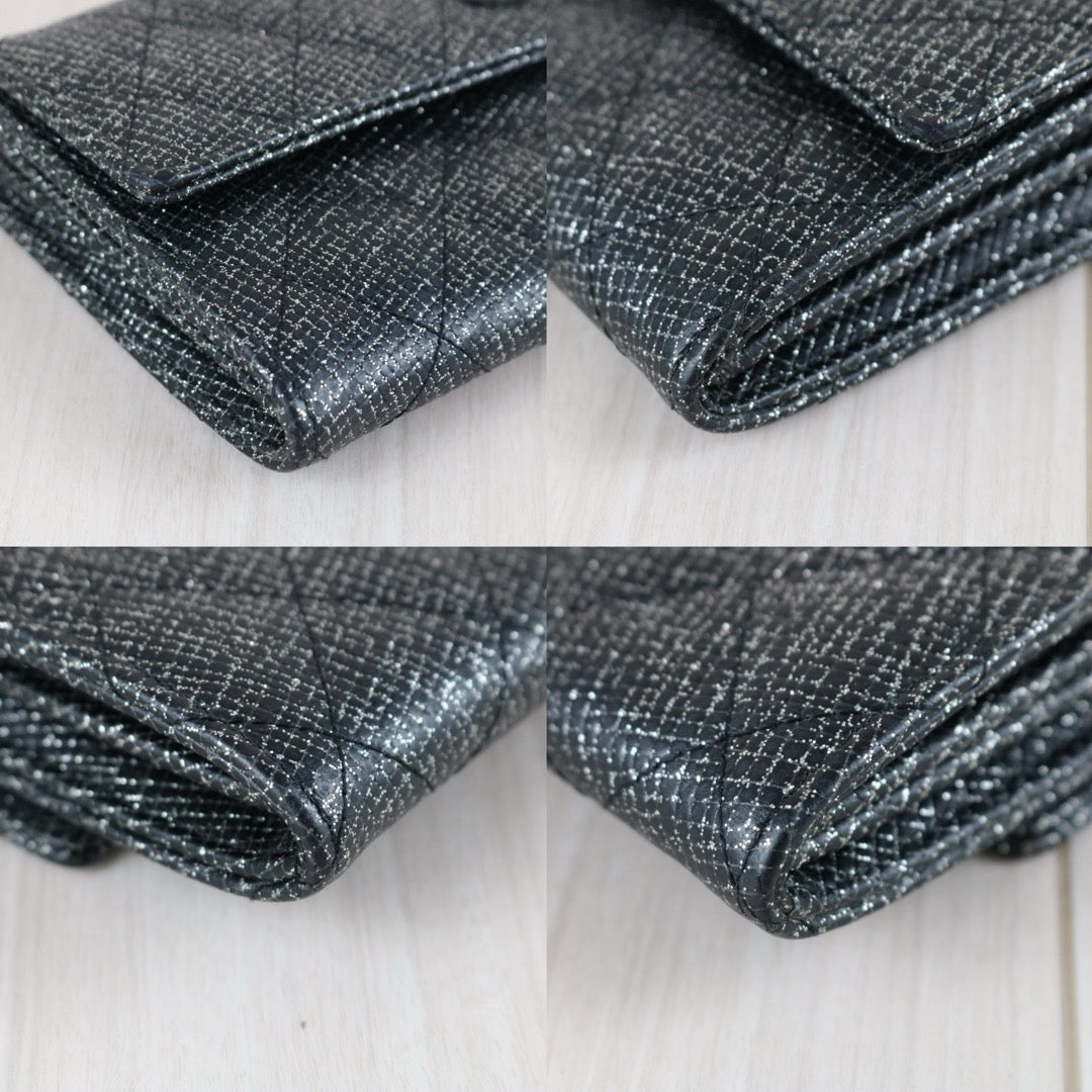 Excellent（Rank SA）｜CHANEL 2013 Earth Series Limited Edition Black Long Wallet Made In 2014 Year｜X25060309