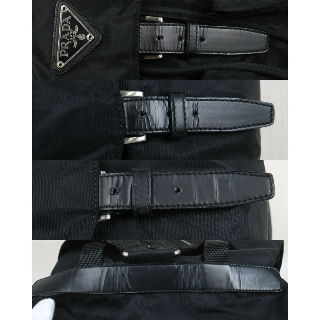 Include Entrupy Certificate of Authenticity｜Very Good ( Rank A) ｜Prada  Nylon Black Backpack Medium ｜26091405