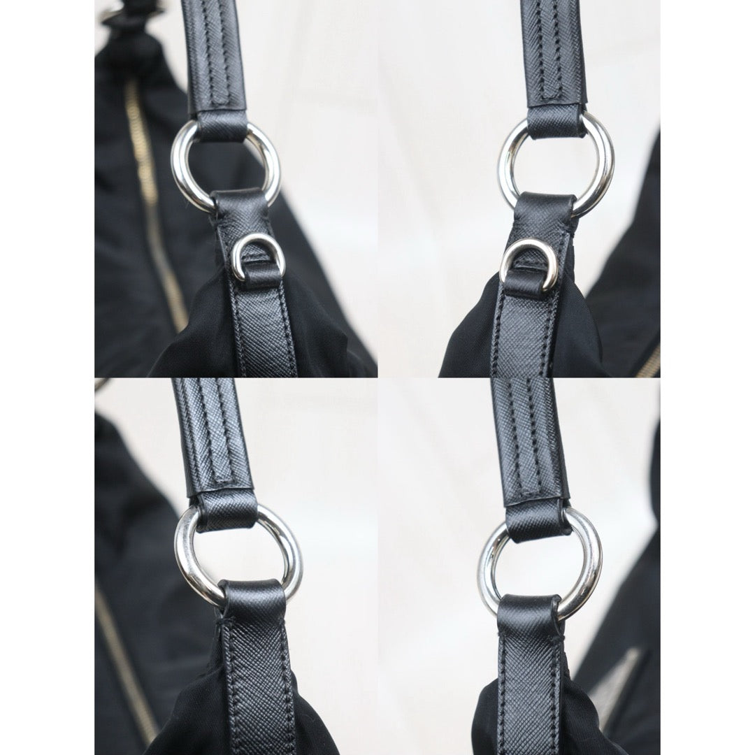 Include Entrupy Certificate of Authenticity｜Very Good ( Rank A)｜Prada  Nylon Black Large Hobo   ｜26070901