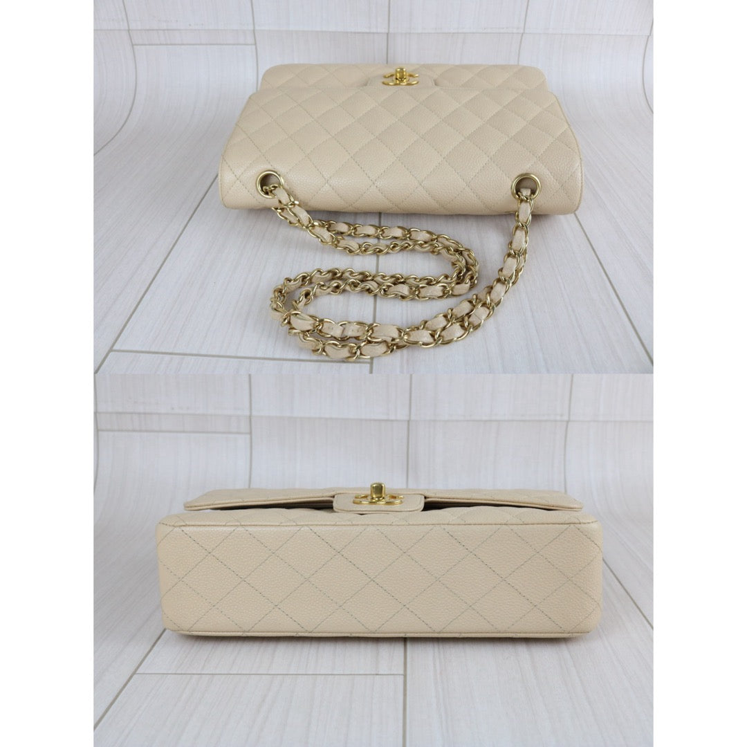Include Entrupy Certificate of Authenticity｜Very Good ( Rank A)｜ CHANEL Caviar Skin Calf Leather Double Flap 25 Shoulder Bag  Made in 2009-2010 Year｜S26051701