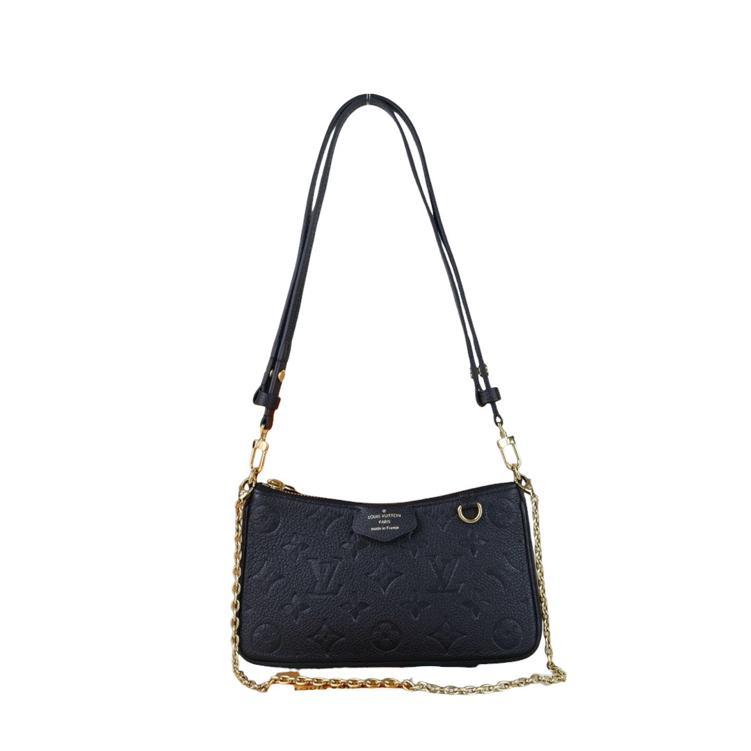 Include Entrupy Certificate of Authenticity｜Excellent（Rank SA）｜Full Set Louis Vuitton Monogram Empreinte Easy Pouch On Strap Black ShoulderBag IC Chips Model｜S26052002
