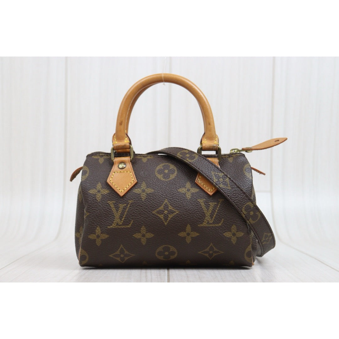 Include Entrupy Certificate of Authenticity｜Good ( Rank AB)｜ Louis Vuitton Monogram Mini Speedy Hand Bag  With Shoulder Strap｜26042808