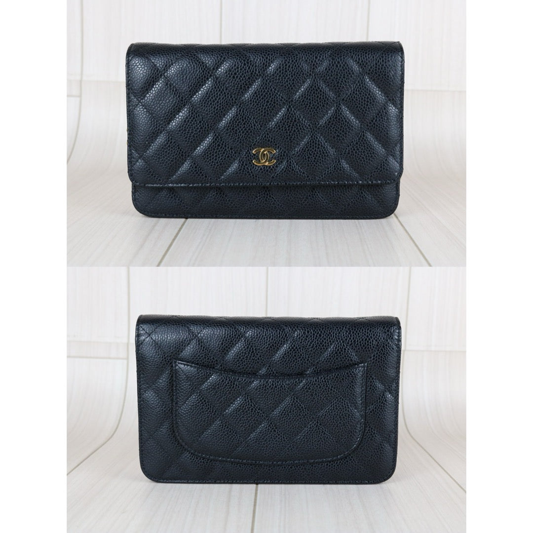 Very Good ( Rank A) ｜Full Set CHANEL Matrasse Chain Caviar Skin WOC19 Shoulder Bag Black Made In 2019～2020Year ｜S25090405