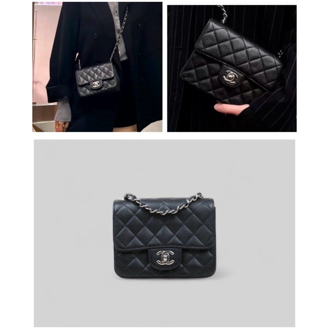 Very Good ( Rank A)｜ CHANEL  Matrasse Caviar Skin 17 Black Shoulder Bag Made In 2006～2008Year ｜S24121401