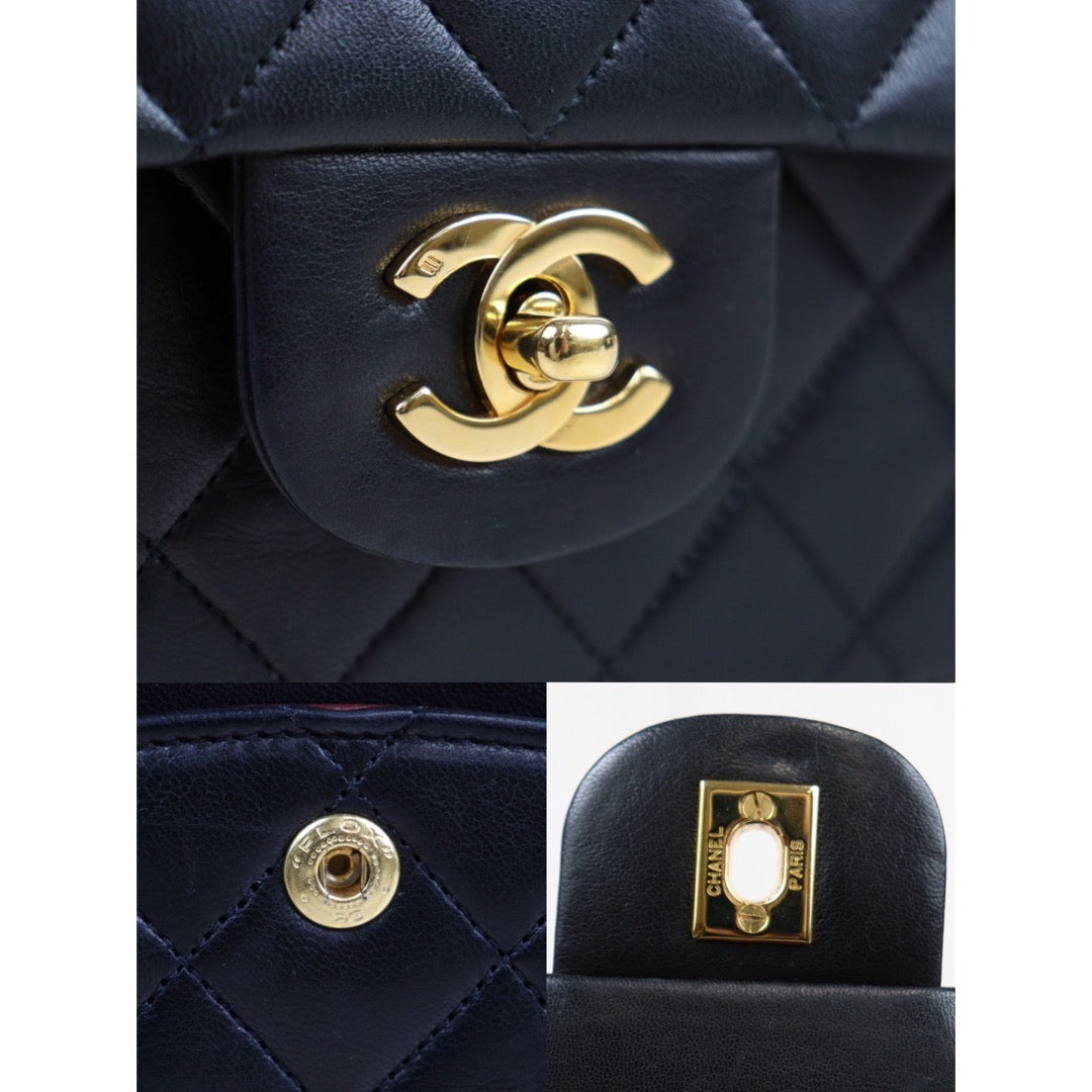 Rank A ｜ CHANEL Matrasse Double Flap 25 Shoulder Bag Black ｜23120715